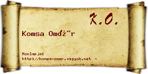 Komsa Omár névjegykártya